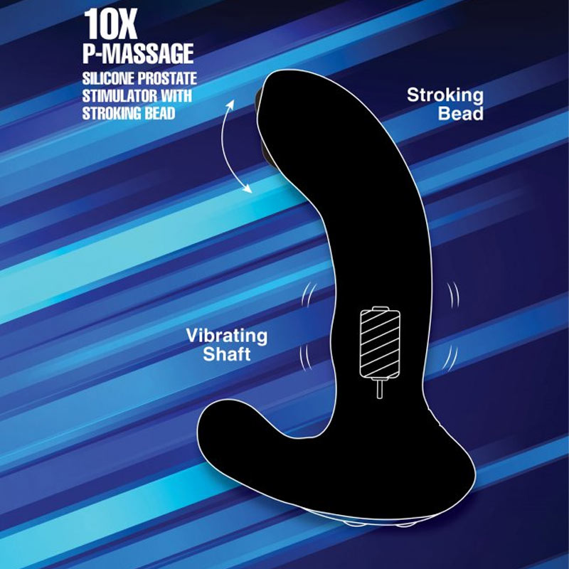 10X P-MASSAGE Prostate Stimulator with Stroking Bead