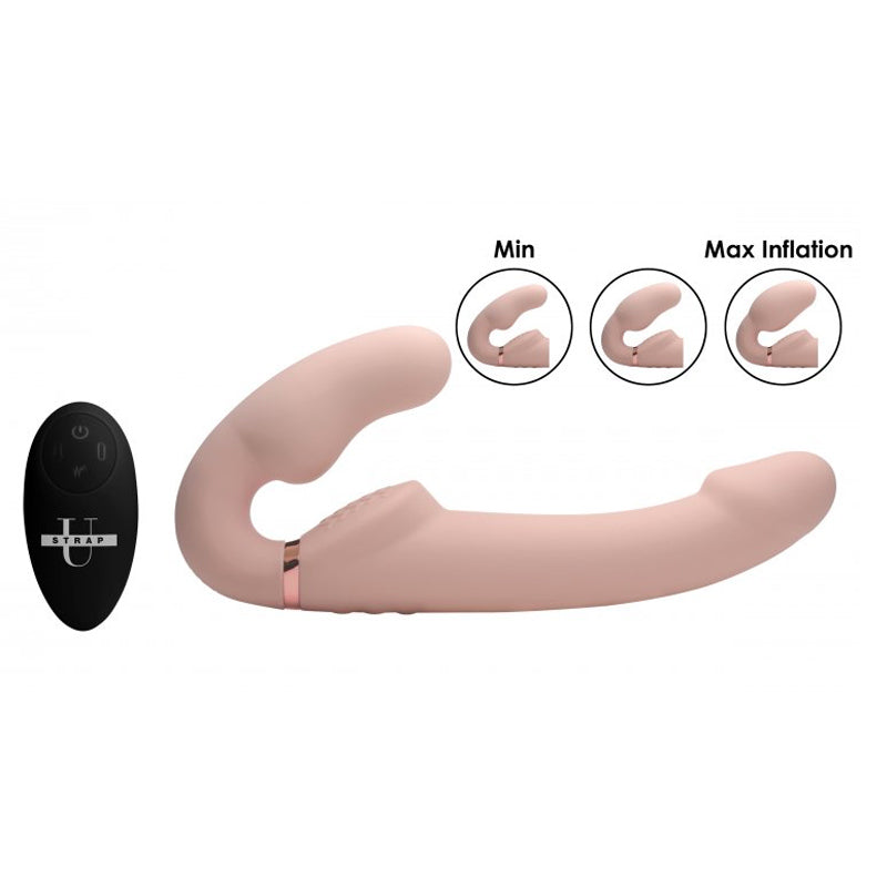 Remote Control Inflatable Vibrating Silicone Ergo Fit Strapless Strap-On