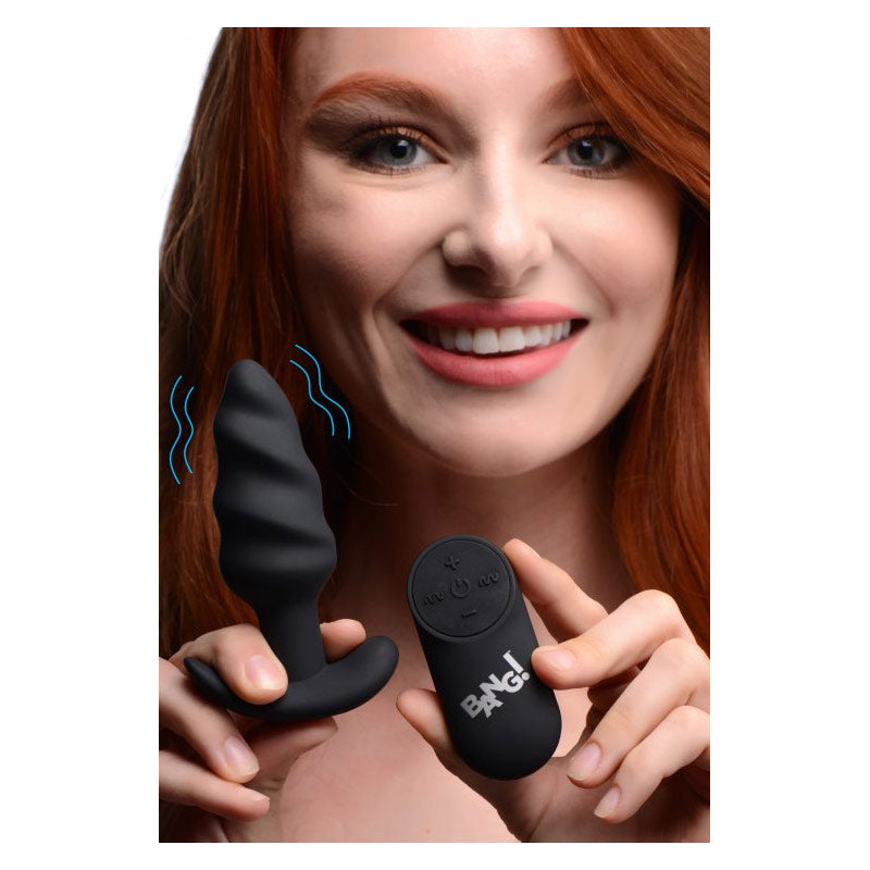 Bang 21X Vibrating Silicone Swirl Butt Plug With Remote Control