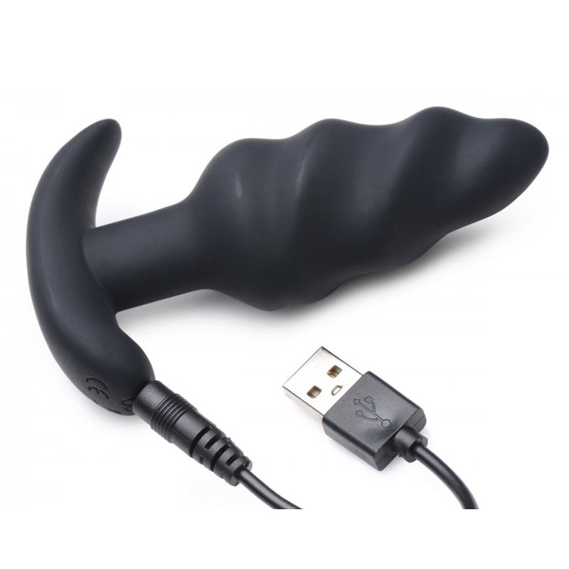Bang 21X Vibrating Silicone Swirl Butt Plug With Remote Control