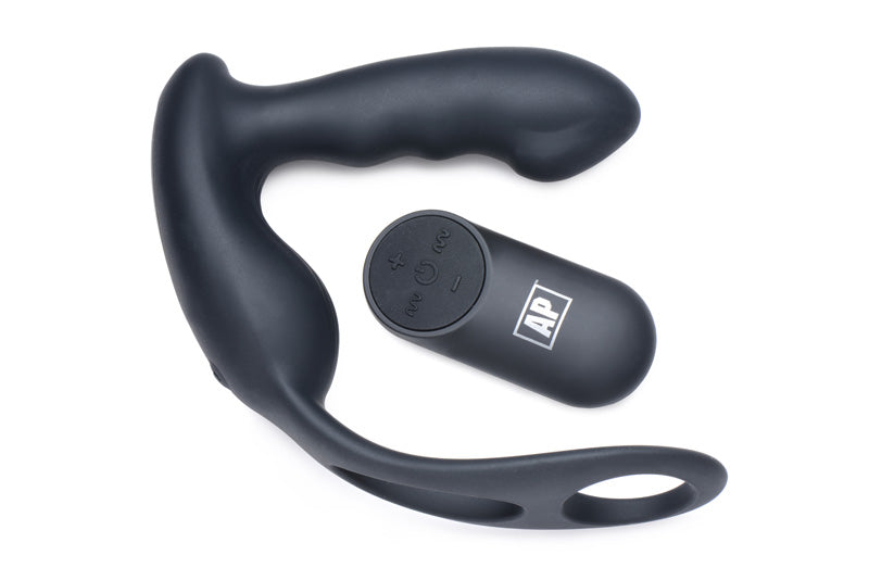7X P-Strap Milking and Vibrating Prostate Stimulator with Cock and Ball Harness
