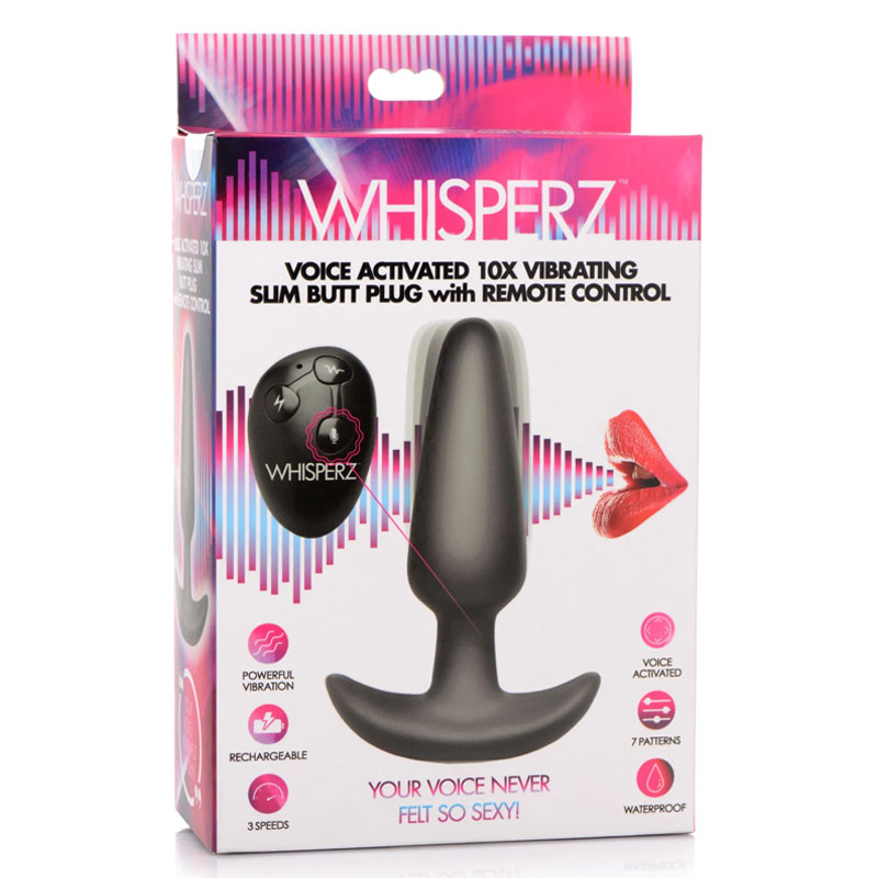 Voice Activated 10X Slim Butt Plug With Remote Control