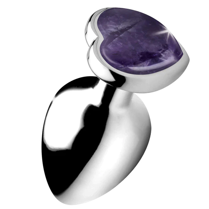 Gemstones Amethyst Heart Anal Plug