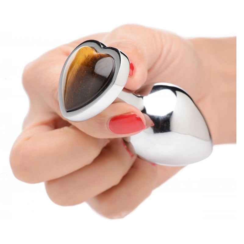 Booty Sparks Gemstones Tiger Eye Heart Anal Plug