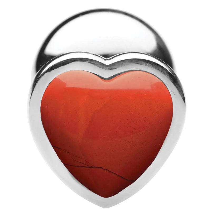 Gemstones Red Jasper Heart Anal Plug