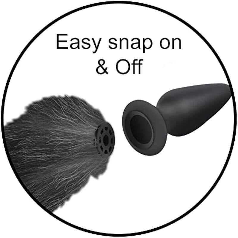 TZ Snap-On Interchangeable Bunny Tail Black