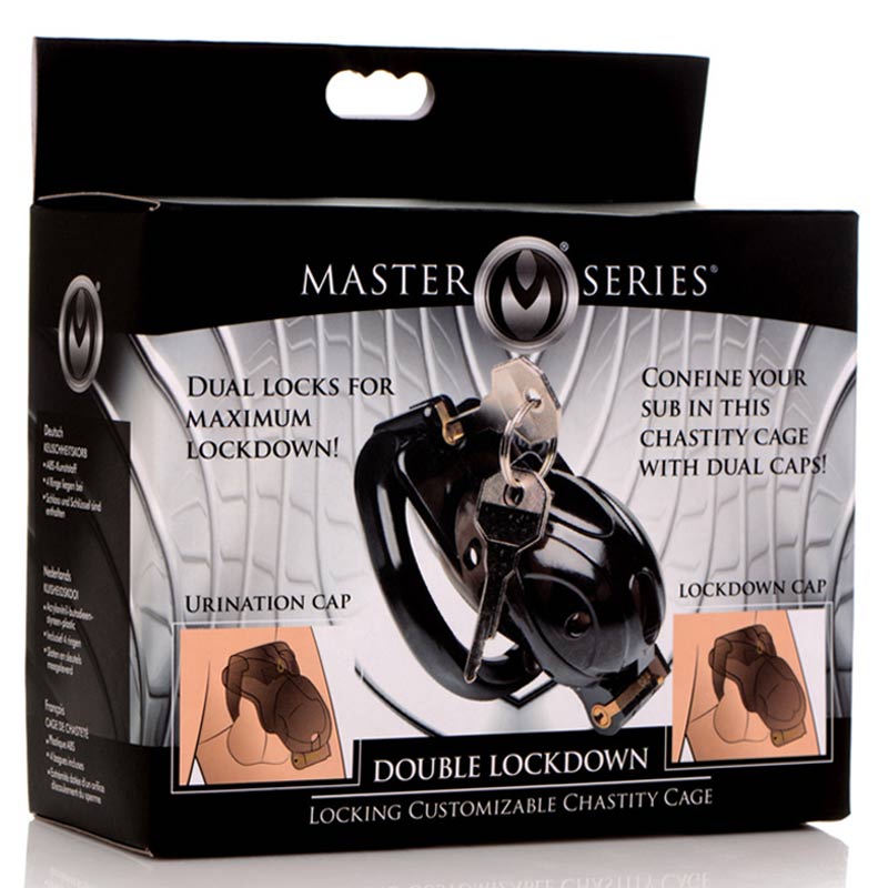 Double Lockdown Locking Customizable Chastity Cage