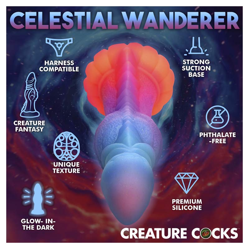 Creature Cocks Galactic Cock Glow in the Dark Dildo