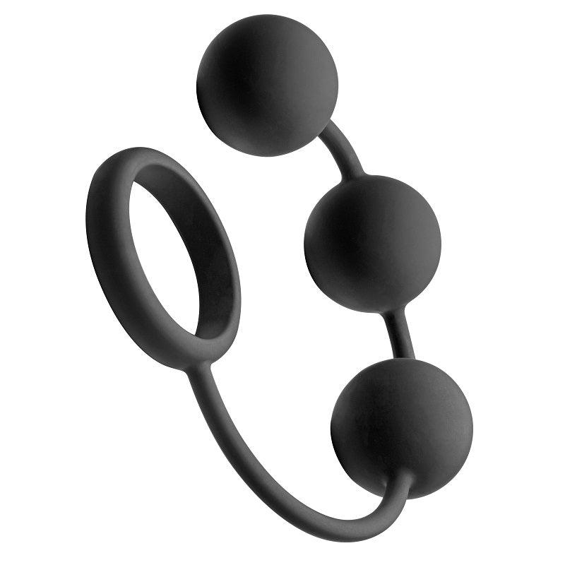 Silicone Cock Ring with 3 Weighted Balls