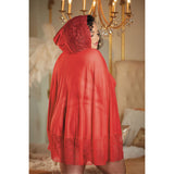 Allure Lace And Mesh Cape With Attached Waist Belt