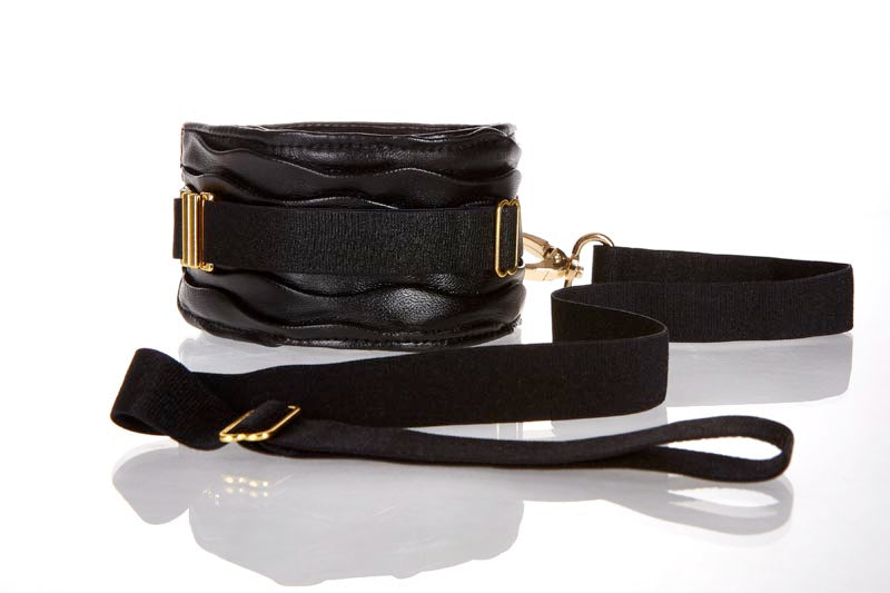 Adore Soft Rouched Faux Leather Collar With Leash