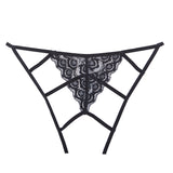 Allure Lace Panty With Open Front & Lace And Elastic Strap Back