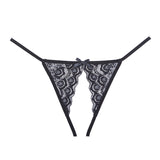 Allure Lace Panty With Open Front & Lace And Elastic Strap Back