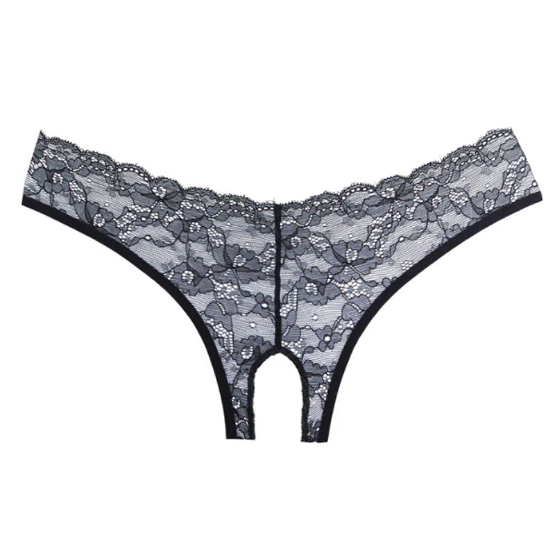 Allure Open Panty With Lace Front & Lace Strap Back