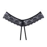 Allure Open Panty With Lace And Mesh Front With Dual Bow Trim & Lace Back With Dual Straps