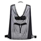 Adore Sweet Little Lies Cape, Harness Top and Panty Set