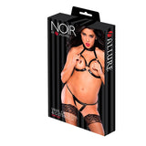 Noir Vinyl Open Bra & G String Set