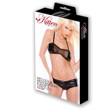 Kitten Wetlook & Mesh Bandeau & Shorts Set
