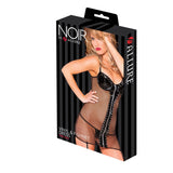 Noir Vinyl Fishnet Slinky Dress