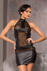 Allure Halter Nylon Mini Dress