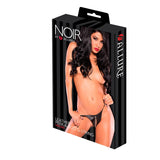 Noir Leather Peek A Boo G String