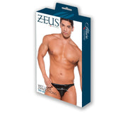 Zeus Wet Look Zipper Stud Thong