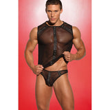 Mens Leather Look Top