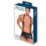 Zeus Wet Look Suspender Shorts