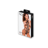 Noir Faux Leather Eyelet Teddy