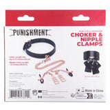 Punishment Rose Gold Choker & Nipple Clamps