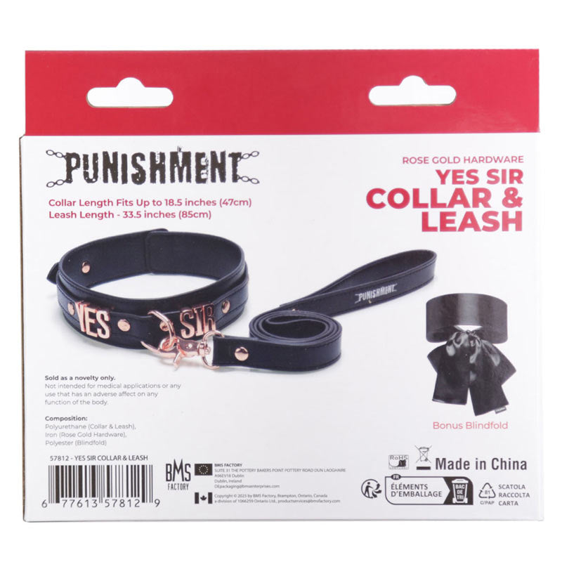 Punishment Rose Gold Yes Sir Collar & Leash