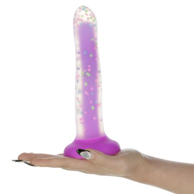 Rave Addiction 8 Inch Purple Confetti Dildo