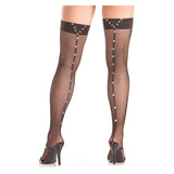 Stay Up Thigh Highs With Stud Seam