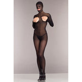 Opaque Cupless & Crotchless Hooded Bodystocking