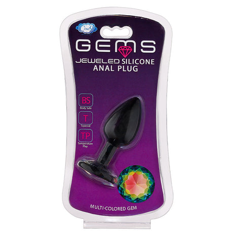 Cloud 9 Novelties Gems Black Silicone Anal Plug
