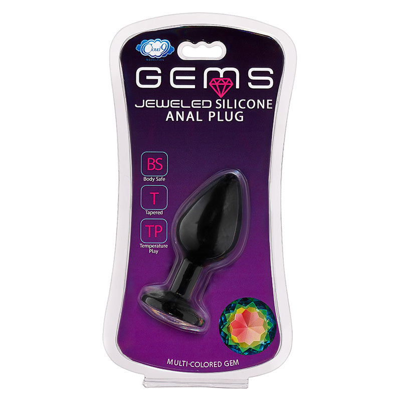 Cloud 9 Novelties Gems Black Silicone Anal Plug