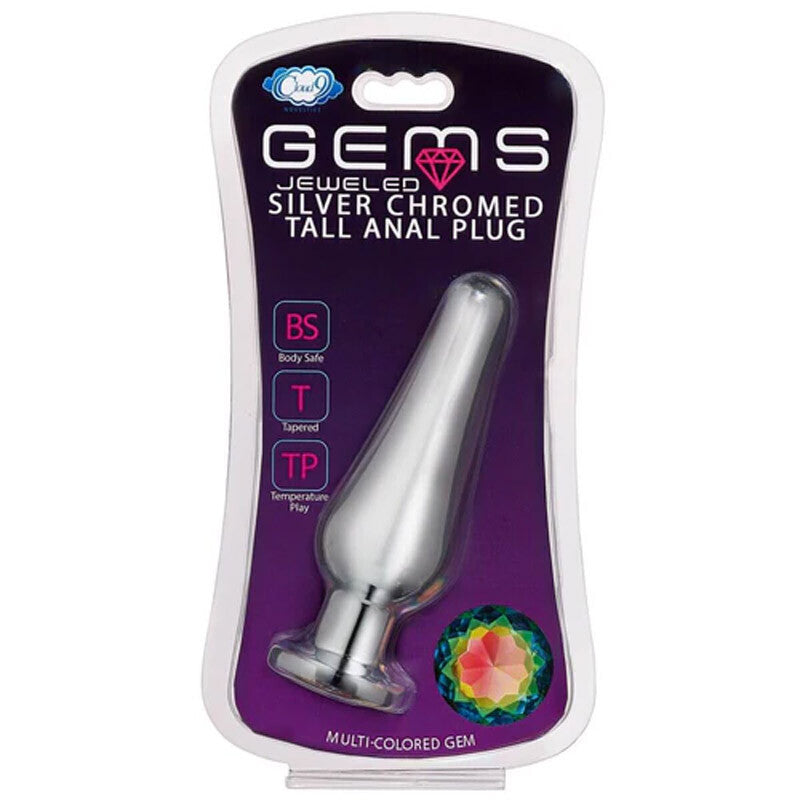 Cloud 9 Novelties Gems Silver Chromed Tall Anal Plug