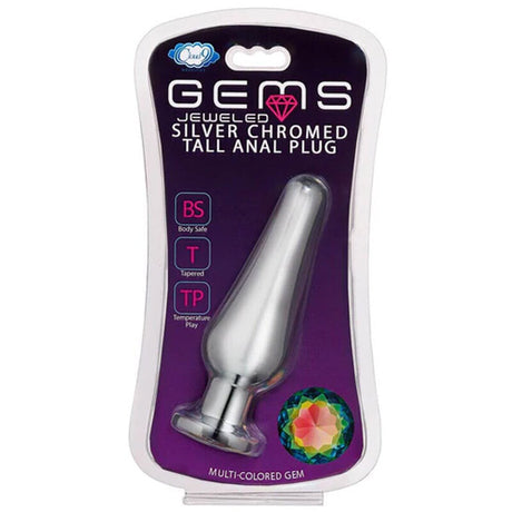 Cloud 9 Novelties Gems Silver Chromed Tall Anal Plug