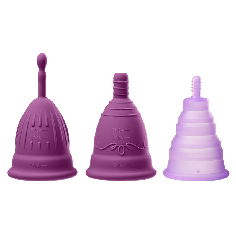 Cloud 9 Novelties Health & Wellness Reusable Menstrual Cups 3 pack With Bonus Travel Cup
