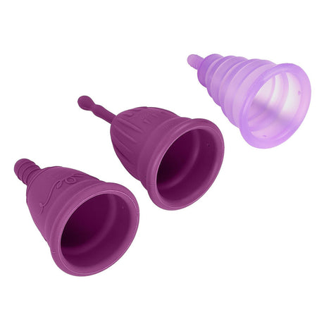 Cloud 9 Novelties Health & Wellness Reusable Menstrual Cups 3 pack With Bonus Travel Cup