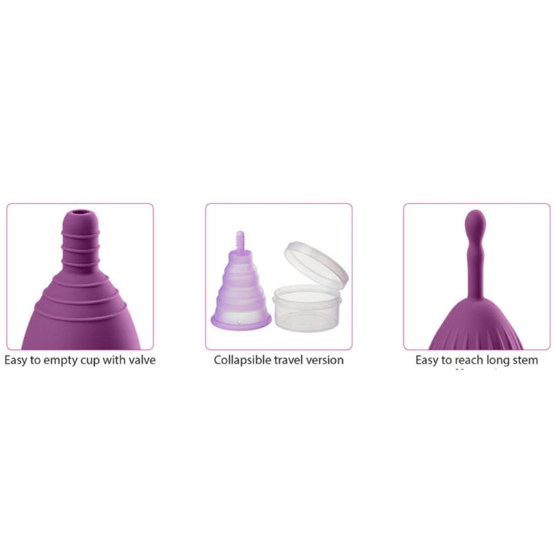 Cloud 9 Novelties Health & Wellness Reusable Menstrual Cups 3 pack With Bonus Travel Cup