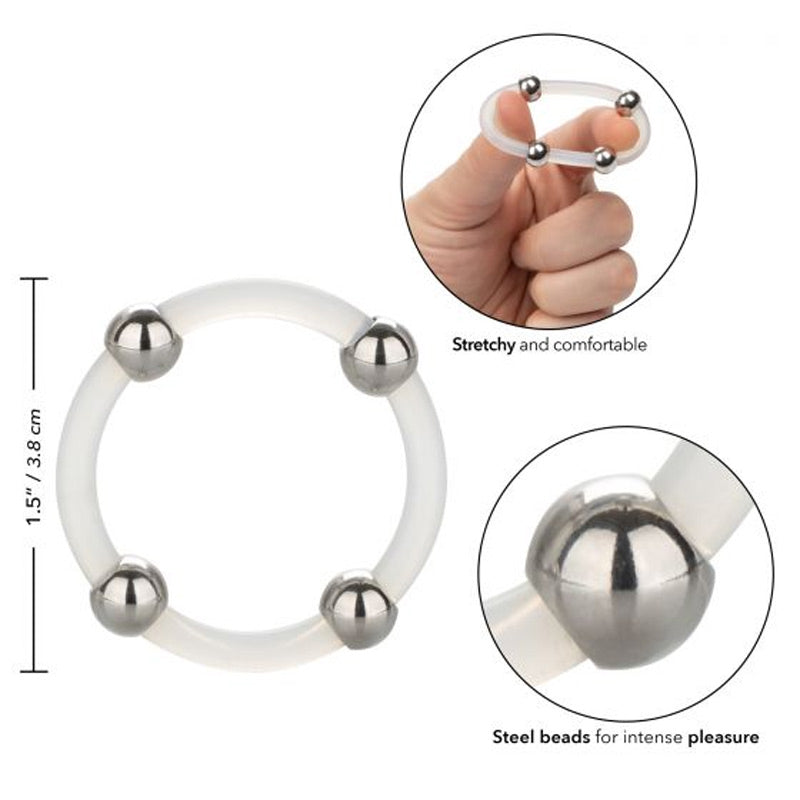 Steel Beaded Silicone Ring