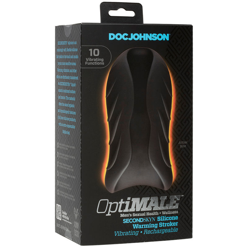 OptiMale Silicone Warming Stroker Rechargeable Vibrating
