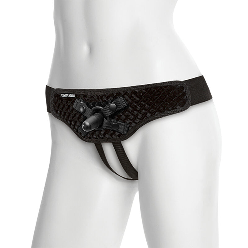 Vac-U-Lock -Crotchless - Velvet Harness With Plug - Non-retail Packaging
