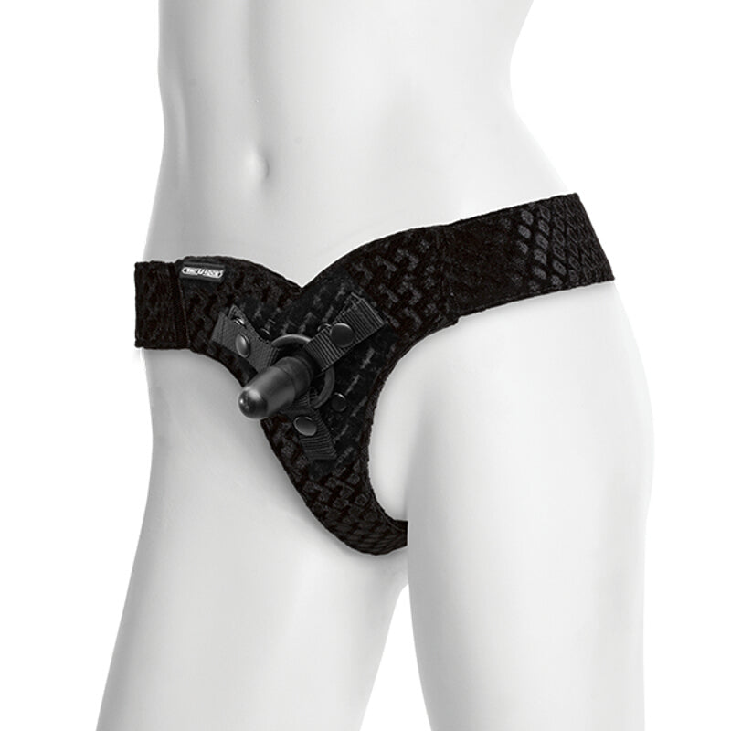 Vac-U-Lock - EZ Rider Thong - Velvet Harness with Plug - Non-retail Packaging