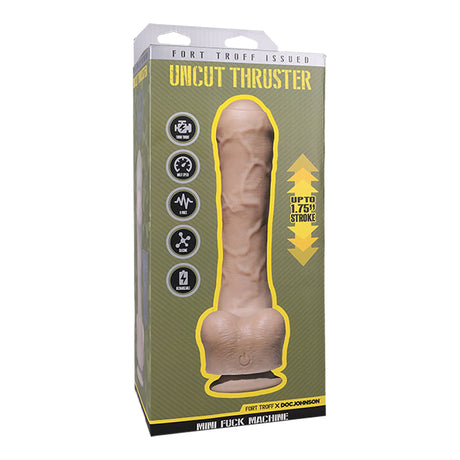 Fort Troff Uncut Thruster Mini Fuck Machine Thrusting Dildo Rechargeable Silicone with Remote