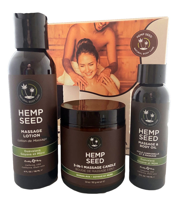Earthly Body Hemp Seed Massage in a Box Gift Set