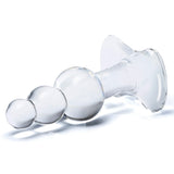4 Inch Beaded Glass Butt Plug with Tapered Base