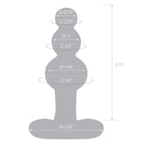 4 Inch Beaded Glass Butt Plug with Tapered Base