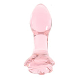 5 Inch Rosebud Glass Butt Plug